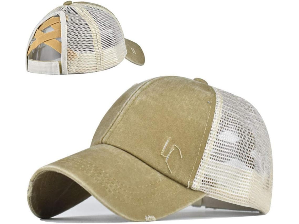 Boné Masculino, com Abertura para Rabo de Cavalo, Beisebol Algodão, Coque, Trucker Feminino, Casual Verão,