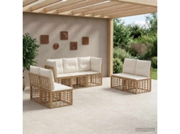 Vidaxl Conjunto de Sofás para Exterior Natural Poliéster