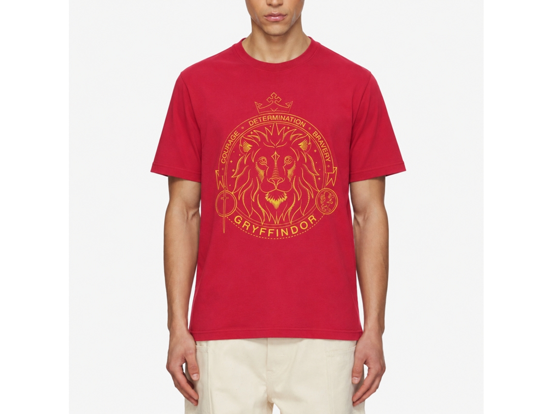 Rockinstone Harry Potter Minimalist Mascot Gryffindor Outline Red T-shirt Size:s