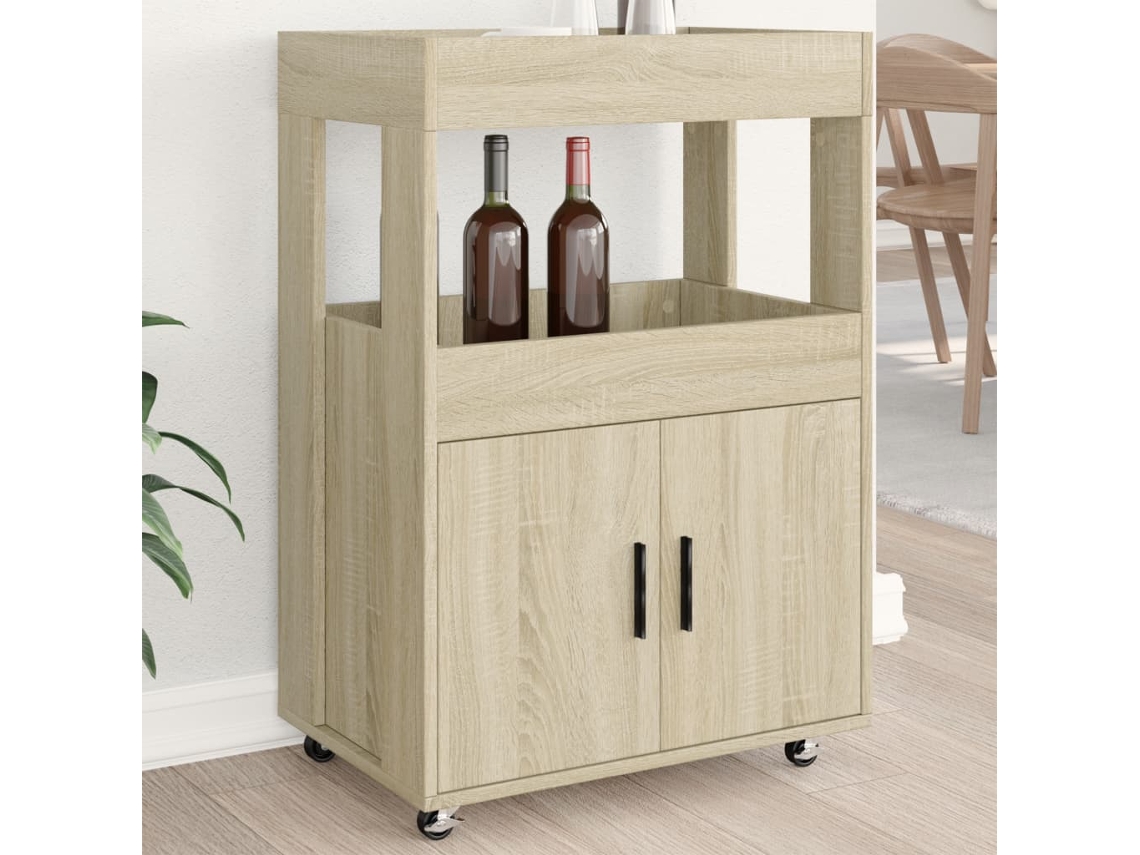 Vidaxl Carrinho De Bar 60x39,5x89 Cm Deriv. De Madeira Carvalho Sonoma