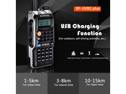 Aetheria baofeng Bf uvb2 Plus Rádio Walkie Talkie Banda Dual Lcd 128ch Bateria 4800mah Us Plug