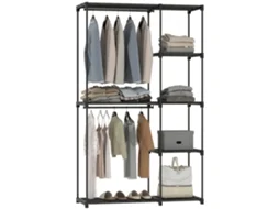 Guarda roupa de Tecido com Prateleiras para Quarto Preto S/MARCA