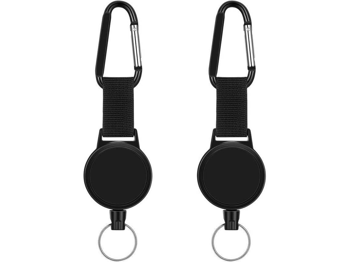 2026rebe 2 Peças de Portainsígnias Retráteis de Metal Clips de Licenças (preto)