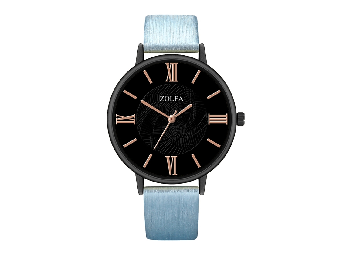 Reloj De Pulsera De Aleación Moda Dial Redondo Analógico Cuarzo Para Mujer Y Hombre Azul