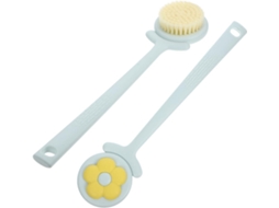 Conjunto De 2 Escovas Banho Esfoliantes Baluue Com Cabo Longo, Cerdas Macias De Nylon, Formato De Flor, Escova Para As
