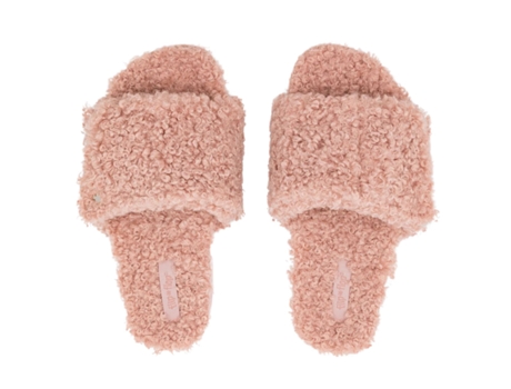 Chinelos De Mulher Para Natação Flip Flop Mulhercurly Velcro Warm Comfortable Flops Tkanina Rosa (42)