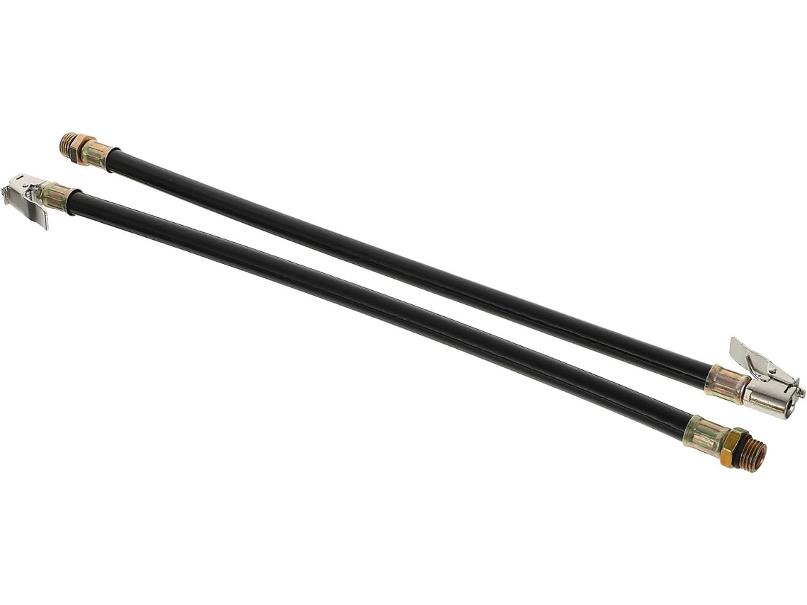 Conjunto De 2 Mangueiras De Enchimento De Pneus, Extensão Flexível E Portátil, Liga Plástica Preta, Compatível