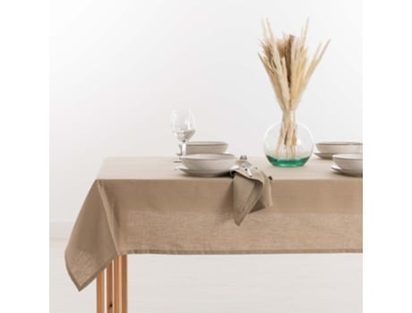 Toalha de Mesa BELUM impermeável resistente a manchas Linho 100% Taupe (200x150 cm)