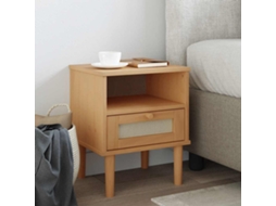 Vidaxl Mesa De Cabeceira Senja 40x35x48 Cm Pinho Maciço Castanho
