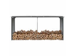 Vidaxl Abrigo Jardim P/ Arrumação Troncos Aço 330x92x153cm Antracite
