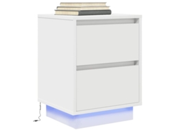 Vidaxl Armário De Cabeceira Com Luzes Led Branco 38x34x50 Cm
