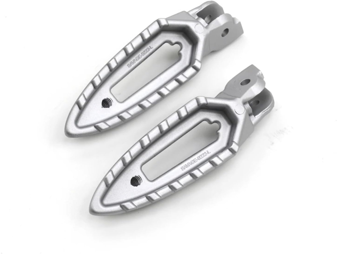 Apoios para os Pés de Motocicleta Pedais Borracha Suporte Compatível Pedaleiras Pedal Design Preto Prata:
