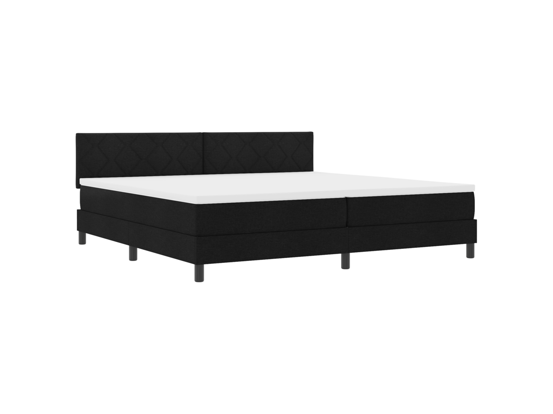 Conjunto 1 Cama Box Vidaxl Preto Tecido (200 X 200 Cm)