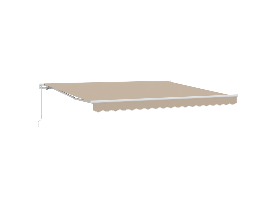 Conjunto 1 Toldo Retrátil Vidaxl Bege Poliéster (400 × 300 Cm)