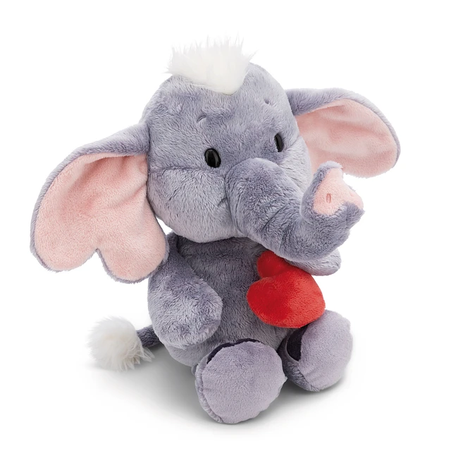 Peluche Elefante cinzento c/ coração, 23cm