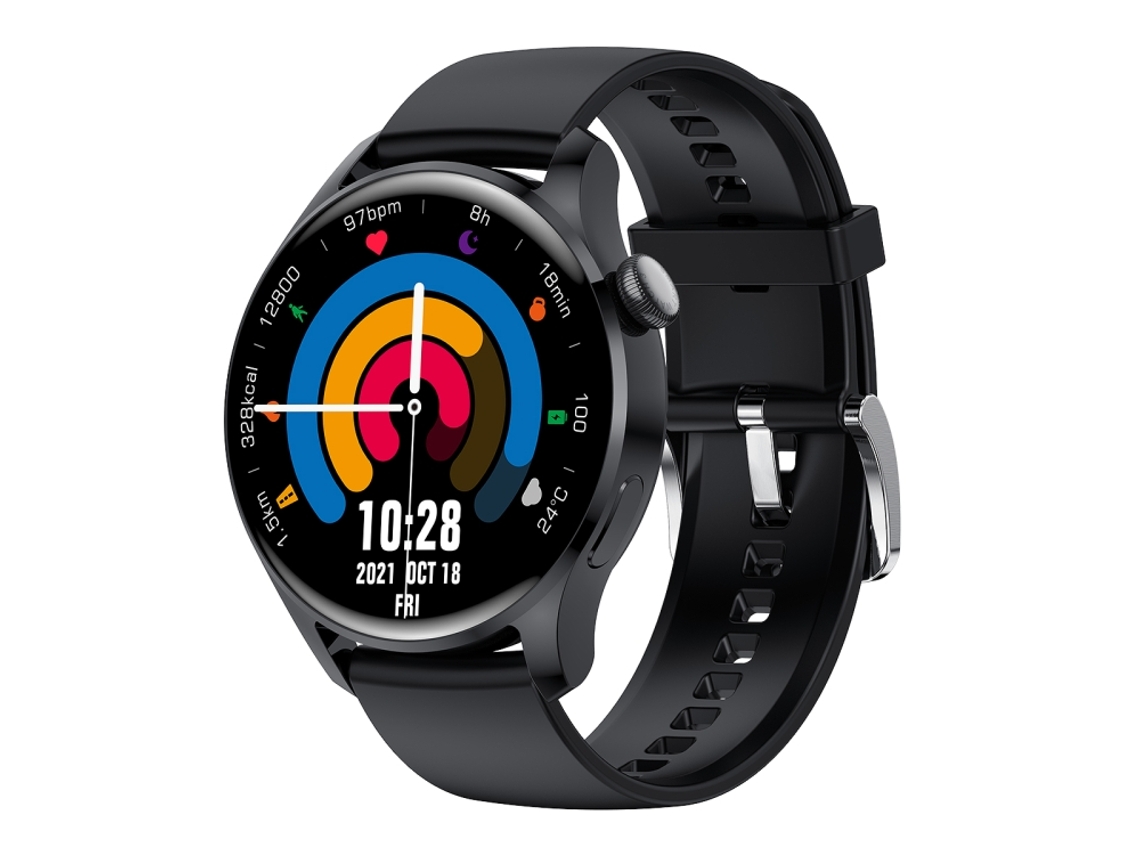 Relógio Inteligente À Prova D'água Com Tela Colorida Ips De 1,35 Polegadas E Monitoramento Do Sono (pulseira De Silicone Preta)