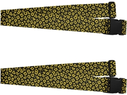 Conjunto De 2 Alças Para Bagagem Com Estampa Leopardo Em Amarelo Vibrante E Preto, Portáteis E Ajustáveis, Perfeitas