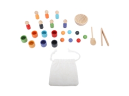 Jogo De Classificação De Madeira Com 7 Bolas E Copos, Brinquedo Educativo Infantil Tipo 2