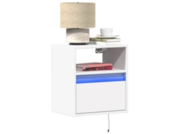 Vidaxl Mesa De Cabeceira De Parede Com Luzes Led Branco