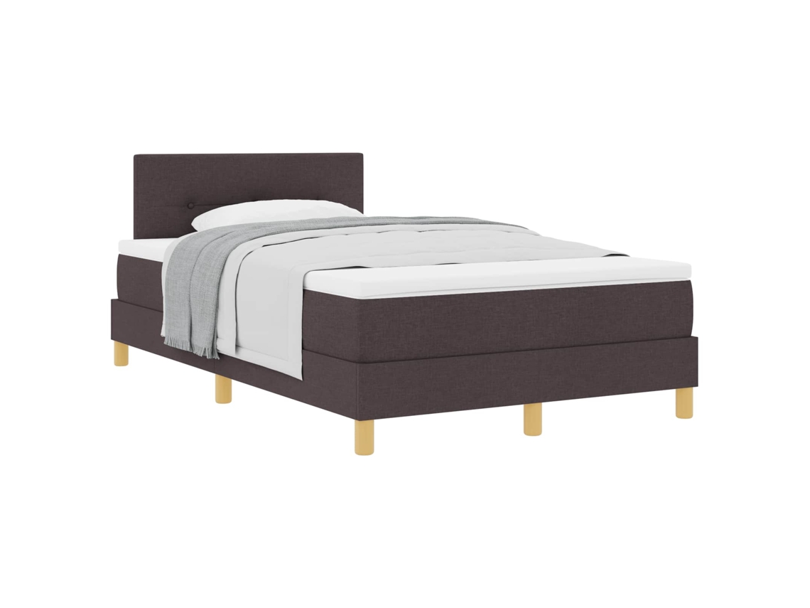Cama Box com Almofada manual marrom escuro 120x200 cm