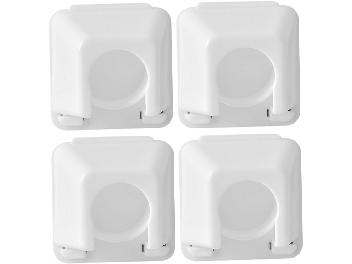 Suportes Para Varão De Cortina, Sem Necessidade De Furar, Conjunto De 4 Peças, Plástico Resistente, Adequado Para Banheiro