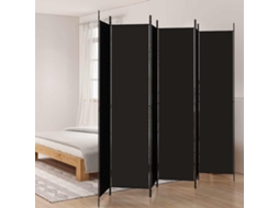 Vidaxl Divisória De Quarto Com 6 Painéis 300x220 Cm Tecido Preto