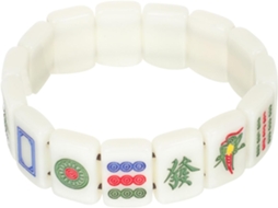 Pulseira Criativa De Mahjong Em Acrílico Brilhante, Elástica E Confortável.