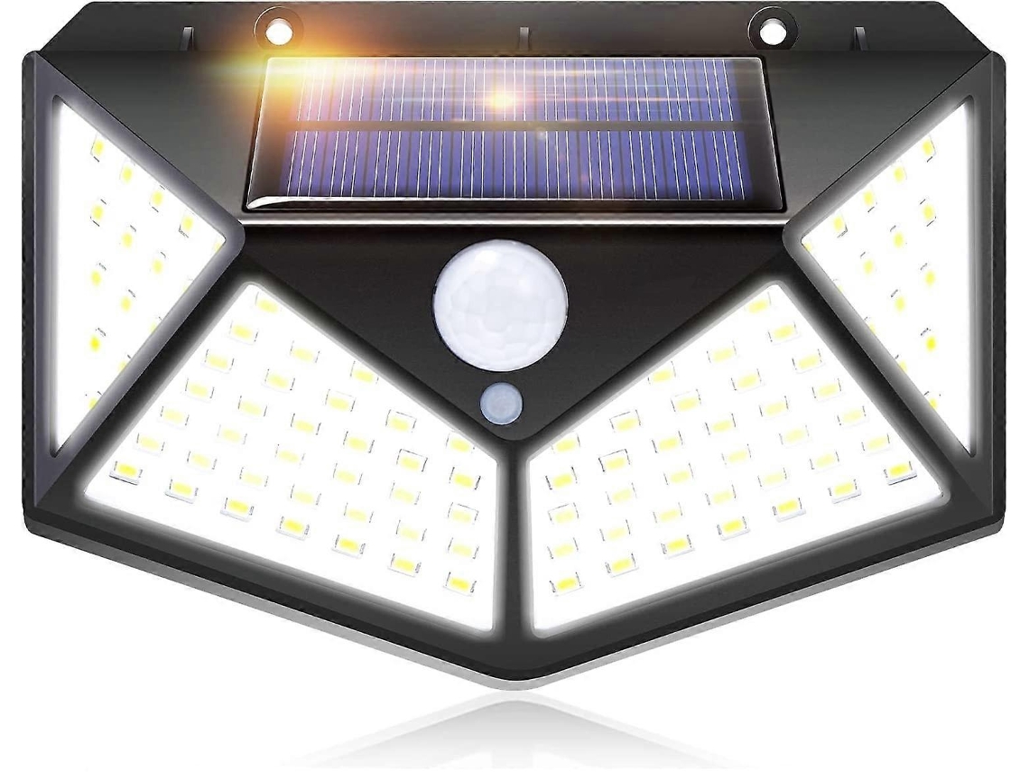 Rebe luz Solar Exterior Iotses 100led 2200mah 3 Modos Sensor de Movimento 270 Ip65 Instalação Fácil Sem Cabos