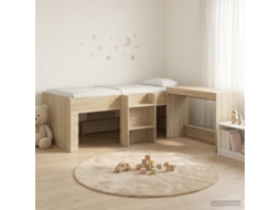 Vidaxl Estrutura De Cama Com Mesa 2 Unid. Carvalho Sonoma