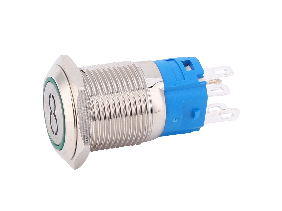 Interruptor de Botão Auto redefinir Aço Inoxidável