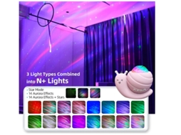 Luz Noturna Do Projetor Star Luzes Do Projetor Aurora Galaxy 4 Em 1 Luzes Noturnas Snail Kids Para Quarto Com Coluna Remota/música Bestvite