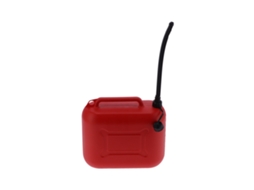 Galão de gasolina de plástico ABS vermelho de 20 litros com tubo de saída de 43 cm e resistente a quedas.