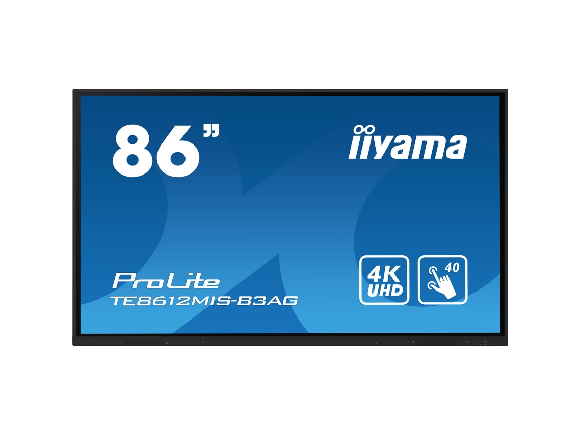 Monitor IIYAMA TE8612MIS-B3AG (Preto - LCD - 4K Ultra HD - 86" - Tomada EU - 8 ms)