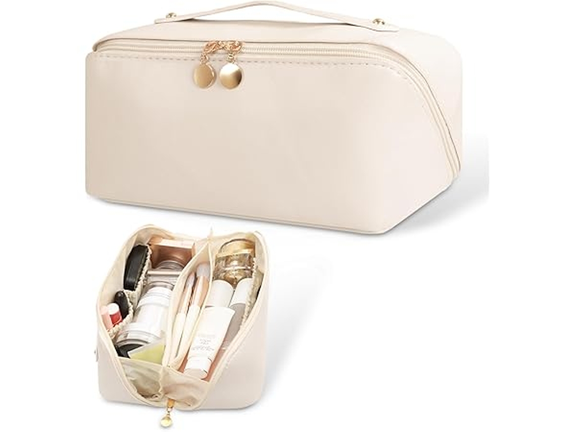 Bolsa Organizadora de Turismo Compacta Grande Capacidade, em Couro Pu Impermeável, com Divisórias Visuals e Alça Impermeável STELASPLEN