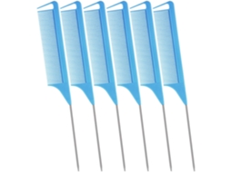 Peças Pente para Partida de Cabelo de Aço Inoxidável Pente de Cauda de Rato Pente de Cauda de Rato Pentes para Corte de Cabelo Penteado Estilo Azul-6