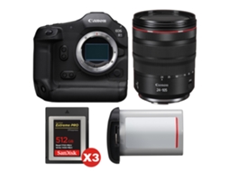 Eos R1 + Rf 24 105mm F/4 L Is Usm + 3 Sandisk 512gb Extreme Pro Cfexpress Type B + Canon Lp e19 + Ebook “20 Dicas para Fotos Que Impressionam” CANON