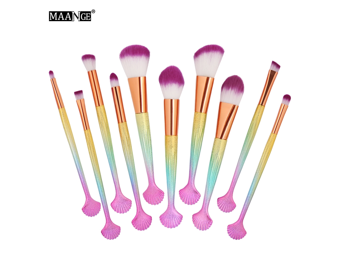 Kit De Pincéis Para Maquiagem Pó E Aplicação De Sombras