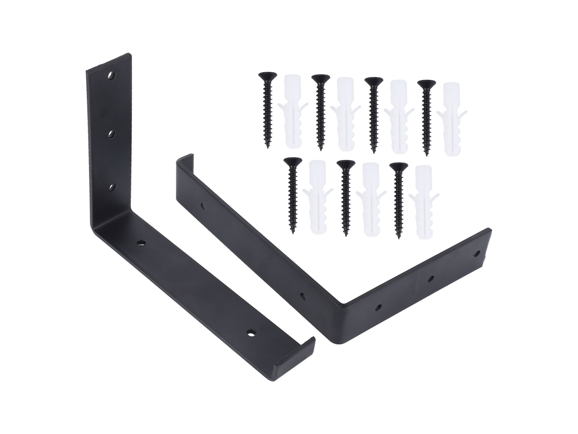 Suporte de parede em forma de L (ferro reforçado, conjunto de 2 unidades)