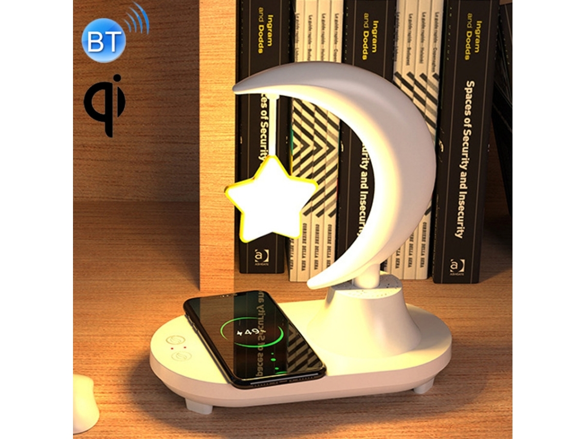 Caixa de Som Bluetooth com Luz Noturna Led Colorida e Ambiente, Tb, 35sw Star com Carregador Sem Fio BRILVIBERA