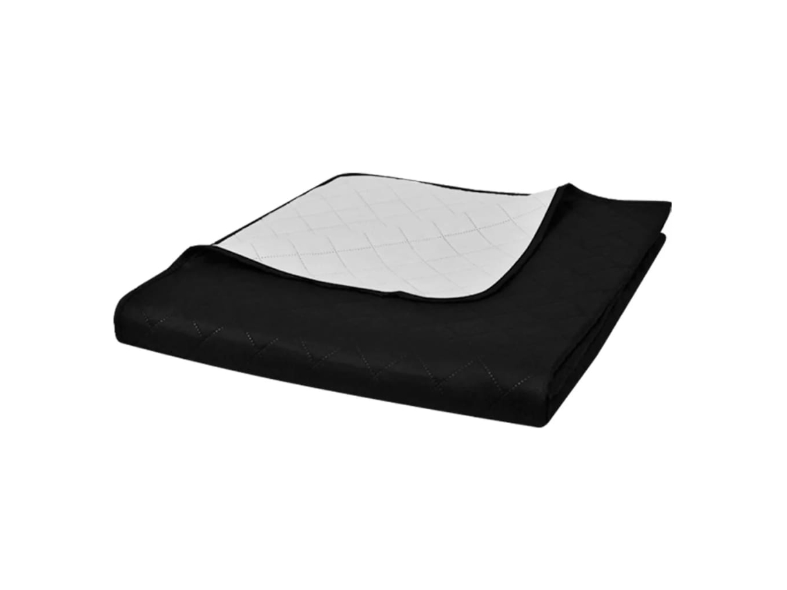 Colcha VIDAXL Preto Algodão (220 x 240)