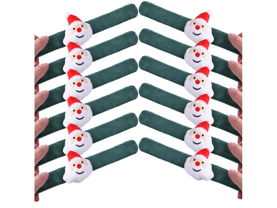 12 Pulseiras de Tapa de Natal Pulseiras de Tapa de Natal Pulseiras de Pressão para Lembrancinhas de Festa Infantil