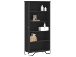 Vidaxl Estante 80x31x169 Cm Derivados De Madeira Preto