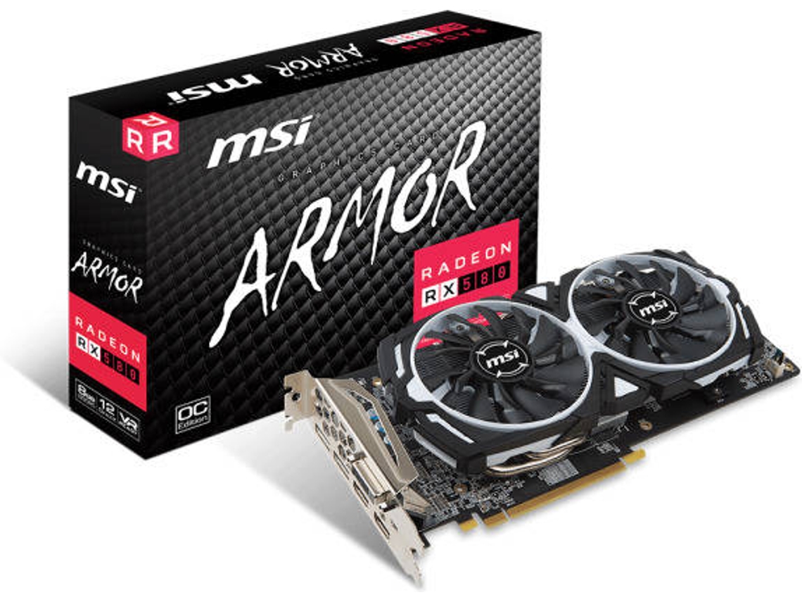 Placa Gráfica MSI Radeon RX 580 Armor OC 8 GB (AMD - 8 GB DDR5)