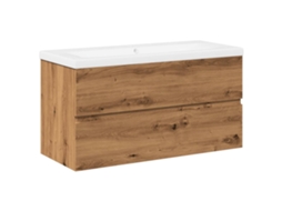 Sink Cabinet With Basin, Sink Cabinets With Basins Vidaxl Marrom Madeira Processada (90 X 38.5 X 45 Cm)