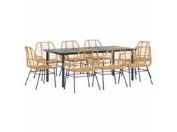Garden Dining Set, Garden Dining Sets Vidaxl Marrom Rattan / Vime (200 X 100 X 74 Cm)