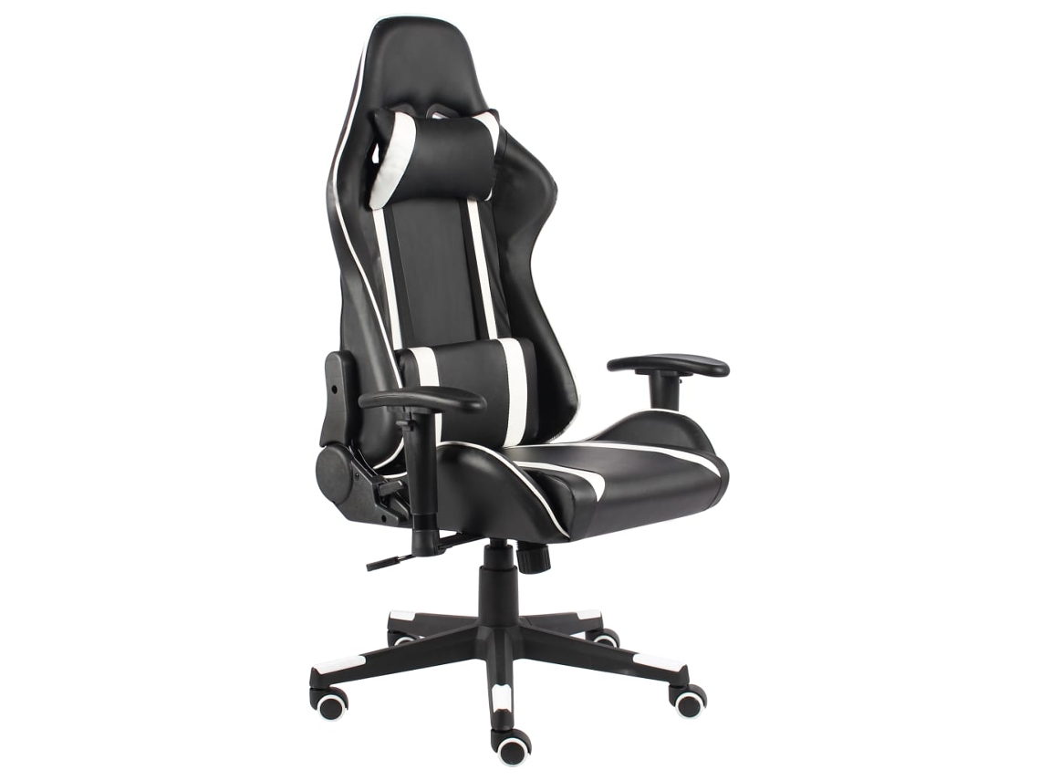 Vidaxl Cadeira De Gaming Giratória Pvc Branco