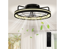 Ventilador de Teto com Luz e Controle Remoto, Ventilador de Teto Led de 48 Cm , 6 Velocidades, Temporizador, Preto ZENCORE SERVICES