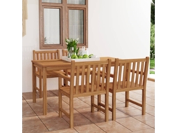 Vidaxl Conjunto De Jantar De Jardim De 5 Peças 160x80 Cm Madeira De Teca Maciça