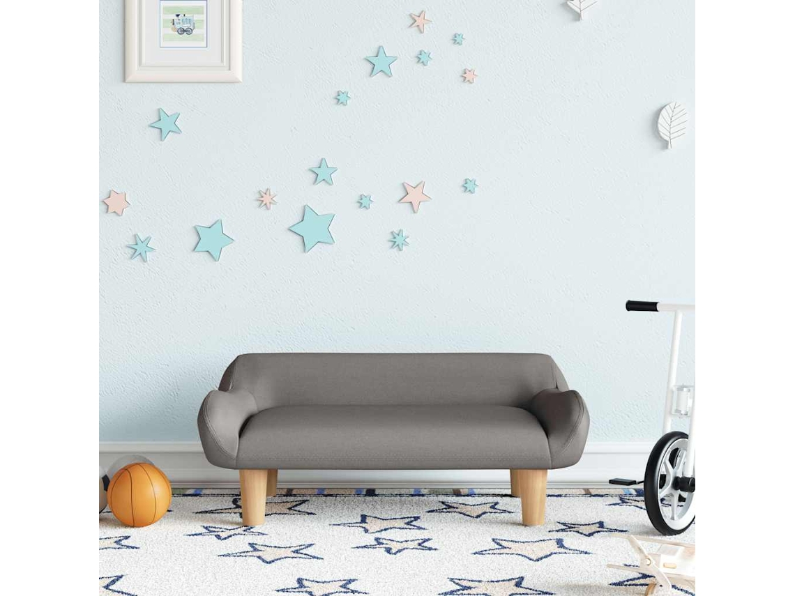 Vidaxl Sofá Infantil 70x40x24 Cm Tecido Cinzento-acastanhado