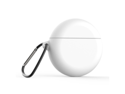Conjunto 5 Capas Silicone Halinuia Branco Com Gancho Modelo F3 (compatível Huawei Freebuds 3, Silicone Branco E Gancho Metal)